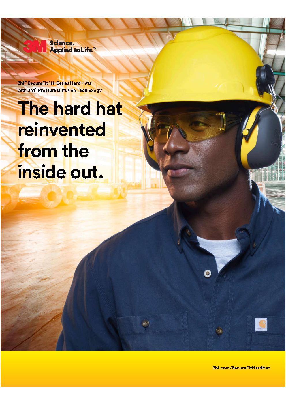 3M SecureFit™ H-702SFR-UV – Smart Yellow Hard Hat with UVicator™ Sensor and Pressure Diffusion Technology for All-Day Comfort and Safety. The smart hard hat that tells you when to replace it. - Image 2
