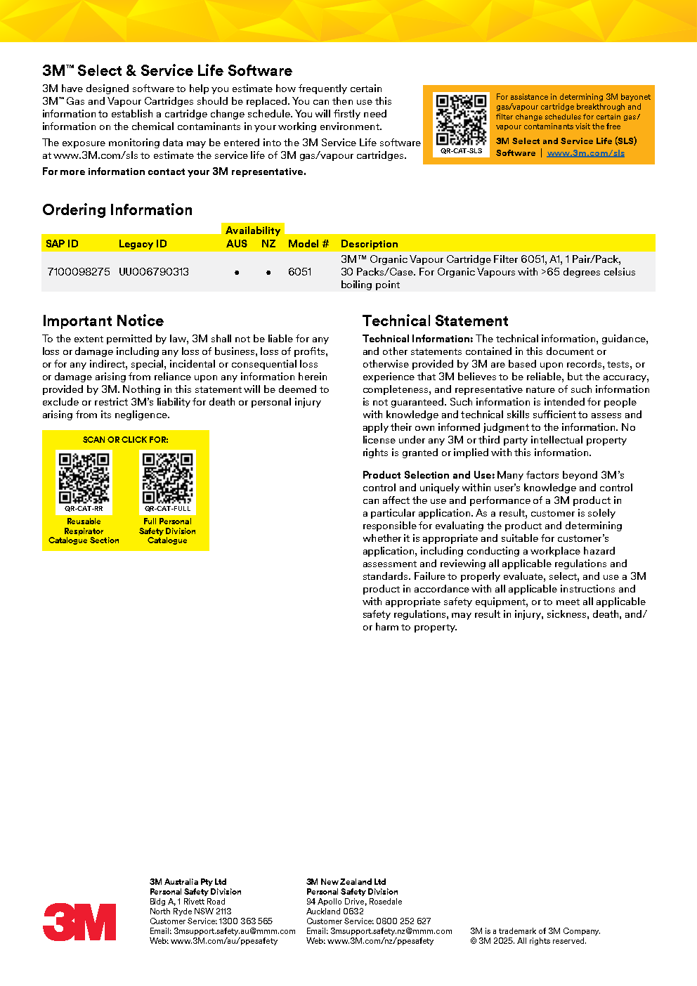 3M™ Gas and Vapour Filter, A1, 6051: Compact A1 filter for organic vapour protection—lightweight, low-resistance, and built for industrial reliability. - Image 4